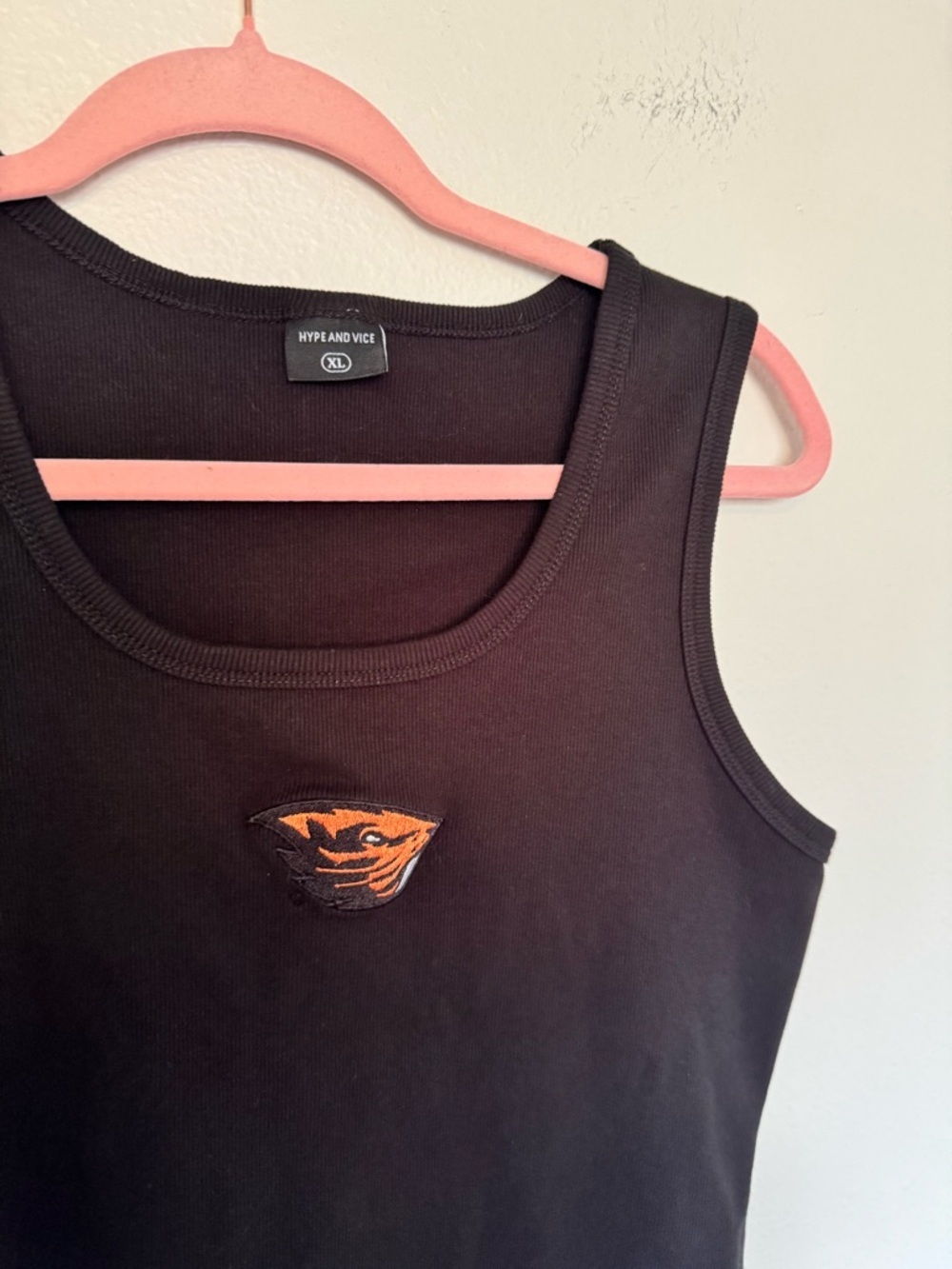 Hype and Vice Oregon State MVP Tank Top Black Embroidered Ribbed XL EUC - Picture 4 of 8